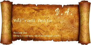 Váradi Anita névjegykártya