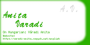 anita varadi business card